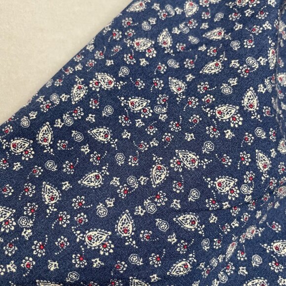 Kennington California Button-Down Shirt Men Calico Print Blue Short Sleeves XL - Picture 9 of 9